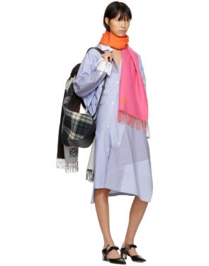 photo Blue and White Oversized Patchwork Shirt Dress by Loewe - Image 4