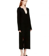 photo Black Cashmere Slit Front Sweater Dress by Rosetta Getty - Image 2