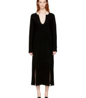 photo Black Cashmere Slit Front Sweater Dress by Rosetta Getty - Image 1