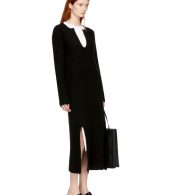 photo Black Cashmere Slit Front Sweater Dress by Rosetta Getty - Image 4