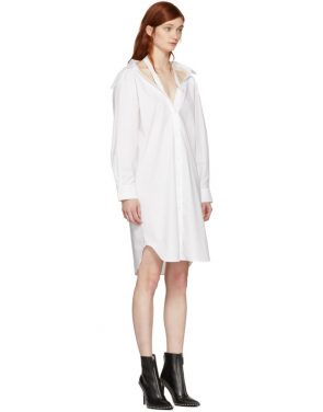 photo White Tape Shirt Dress by T by Alexander Wang - Image 2