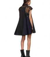 photo Black and Navy Panelled Short Dress by Sacai - Image 3