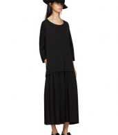 photo Black Three-Quarter Sleeve Dress by Ys - Image 4