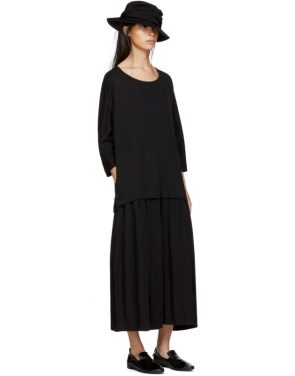 photo Black Three-Quarter Sleeve Dress by Ys - Image 4