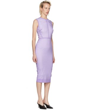photo Purple Linear Fitted Dress by Victoria Beckham - Image 2