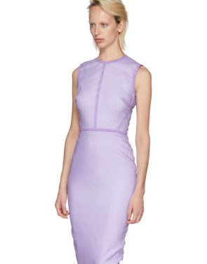 photo Purple Linear Fitted Dress by Victoria Beckham - Image 4
