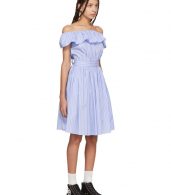 photo Blue Striped Off-the-Shoulder Dress by Miu Miu - Image 2