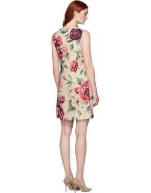 photo Beige and Pink Peony Dress by Dolce and Gabbana - Image 3
