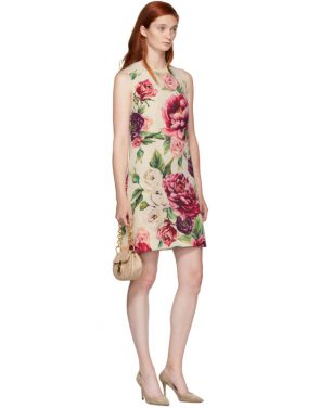 photo Beige and Pink Peony Dress by Dolce and Gabbana - Image 5