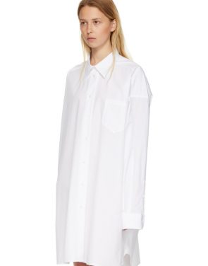 photo White Poplin Shirt Dress by Maison Margiela - Image 4