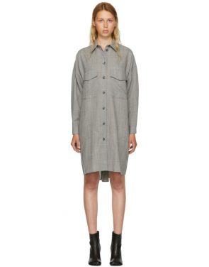 photo Grey Wool Casual Tailoring Shirt Dress by MM6 Maison Martin Margiela - Image 1