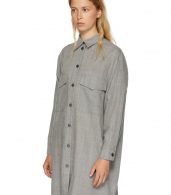 photo Grey Wool Casual Tailoring Shirt Dress by MM6 Maison Martin Margiela - Image 4