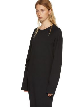 photo Black Basic Cotton Sweatshirt Dress by MM6 Maison Martin Margiela - Image 5