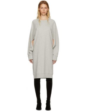 photo Grey Basic Cotton Sweatshirt Dress by MM6 Maison Martin Margiela - Image 1