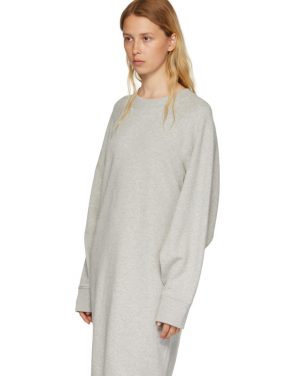 photo Grey Basic Cotton Sweatshirt Dress by MM6 Maison Martin Margiela - Image 5