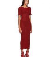 photo Red Fitted Thin Rib Dress by MM6 Maison Martin Margiela - Image 2
