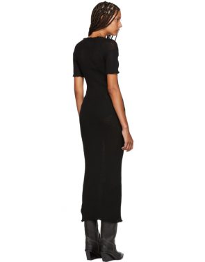 photo Black Fitted Thin Rib Dress by MM6 Maison Martin Margiela - Image 3