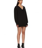photo Black Distressed V-Neck Sweater Dress by T by Alexander Wang - Image 2