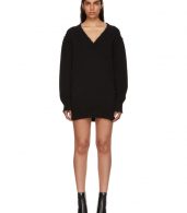 photo Black Distressed V-Neck Sweater Dress by T by Alexander Wang - Image 1