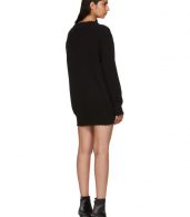 photo Black Distressed V-Neck Sweater Dress by T by Alexander Wang - Image 3
