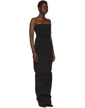 photo Black Grosgrain Bustier Gown by Rick Owens - Image 2