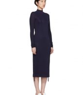 photo Navy Turtleneck Ruched Sides Dress by Carven - Image 2