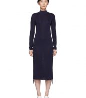 photo Navy Turtleneck Ruched Sides Dress by Carven - Image 1