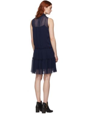 photo Navy Front Neck Tie Dress by See by Chloe - Image 3