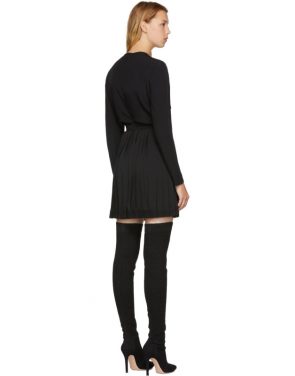 photo Black Slit Pleated Dress by Versus - Image 3