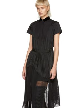 photo Black Pleated Dress by Sacai - Image 4