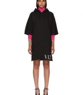 photo Black VLTN Short Hoodie Dress by Valentino - Image 1