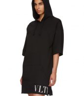 photo Black VLTN Short Hoodie Dress by Valentino - Image 4