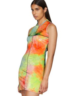 photo Multicolor Velvet Mini Dress by Eckhaus Latta - Image 4