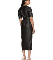 photo Black Vegan Leather Penelope Wrap Dress by Nanushka - Image 3