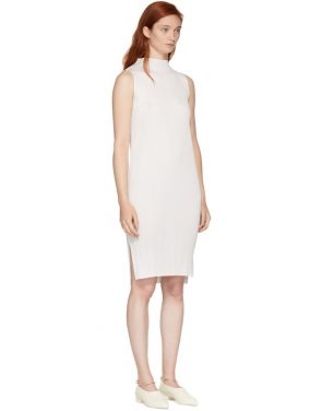 photo White Basics Pleated Sleeveless Dress by Pleats Please Issey Miyake - Image 2