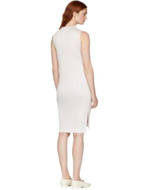 photo White Basics Pleated Sleeveless Dress by Pleats Please Issey Miyake - Image 3