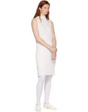 photo White Basics Pleated Sleeveless Dress by Pleats Please Issey Miyake - Image 5