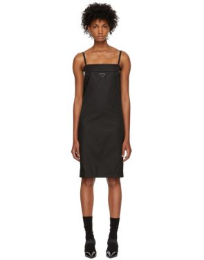 photo Black Strappy Short Dress by Prada - Image 1