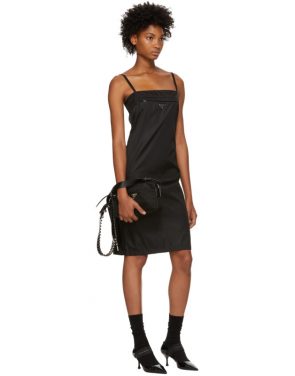photo Black Strappy Short Dress by Prada - Image 5