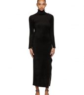 photo Black Velvet Turtleneck Fitted Dress by Balenciaga - Image 1