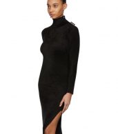 photo Black Velvet Turtleneck Fitted Dress by Balenciaga - Image 4