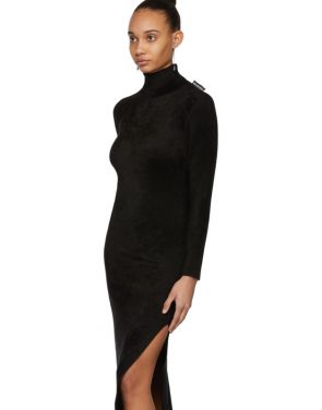 photo Black Velvet Turtleneck Fitted Dress by Balenciaga - Image 4
