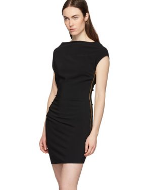 photo Black Ruched Sleeveless Dress by Versace - Image 4