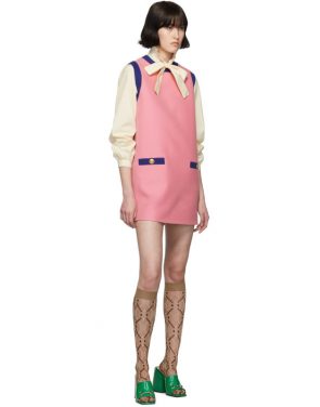 photo Pink and Blue Bicolor Mini Dress by Gucci - Image 5