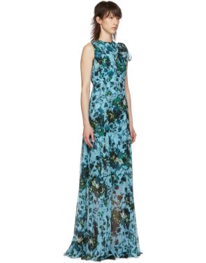 photo Blue and Green Fitzroy Rose Kassidy Dress by Erdem - Image 2