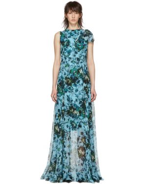photo Blue and Green Fitzroy Rose Kassidy Dress by Erdem - Image 1