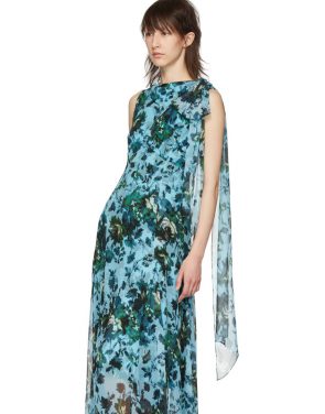 photo Blue and Green Fitzroy Rose Kassidy Dress by Erdem - Image 4