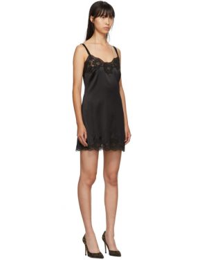 photo Black Silk Short Dress by Dolce and Gabbana - Image 2