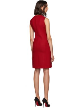 photo Red Short Crepe Dress by Dolce and Gabbana - Image 3