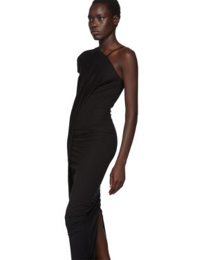 photo Black Single-Shoulder Gown by Rick Owens Lilies - Image 4